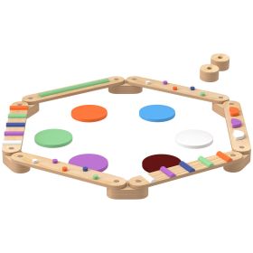 Kids Balance Beam, Wooden Balance Board with Stepping Stone for 3-8 Years