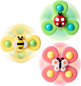 3PCS Suction Cup Spinner Toys for 1 2 Year Old Boys Spinning Toys Baby Toys 12-18 Months Sensory Toys for Toddlers 1-3 Easter Basket Stuffers Gif