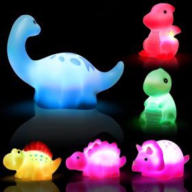 6 Pcs/Pack Dinosaur Bath Toys Light-UpFloating Bath Toys Set For Baby Toddlers Kids; Birthday Easter Christmas Shower Pool Bath Toys; Boys Girls (Quantity: 6 PCS)