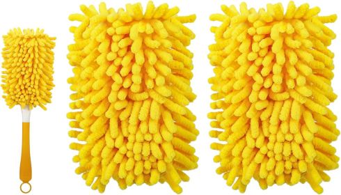 Reusable Duster Refill Compatible with Swiffer Hand Duster - 360 Heavy Duty Dusters Refills - Microfiber Ceiling Fan Duster for Swiffer Dusters E (Color: 2 Pack(yellow))