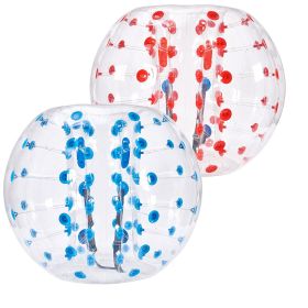 VEVOR Inflatable Bumper Balls 2-Pack, 5FT/1.5M Body Sumo Zorb Balls for Teen & Adult (Color: Red & Blue Polka Dot)